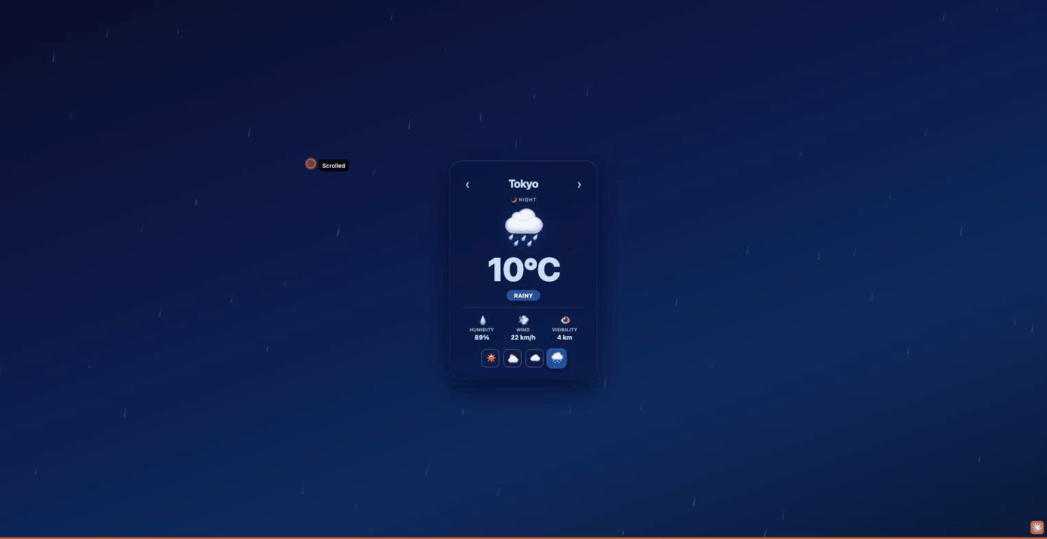 Weather card built with VibeX